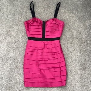 Flirty Hot Pink Bebe Mini Dress